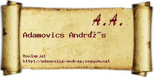 Adamovics András névjegykártya